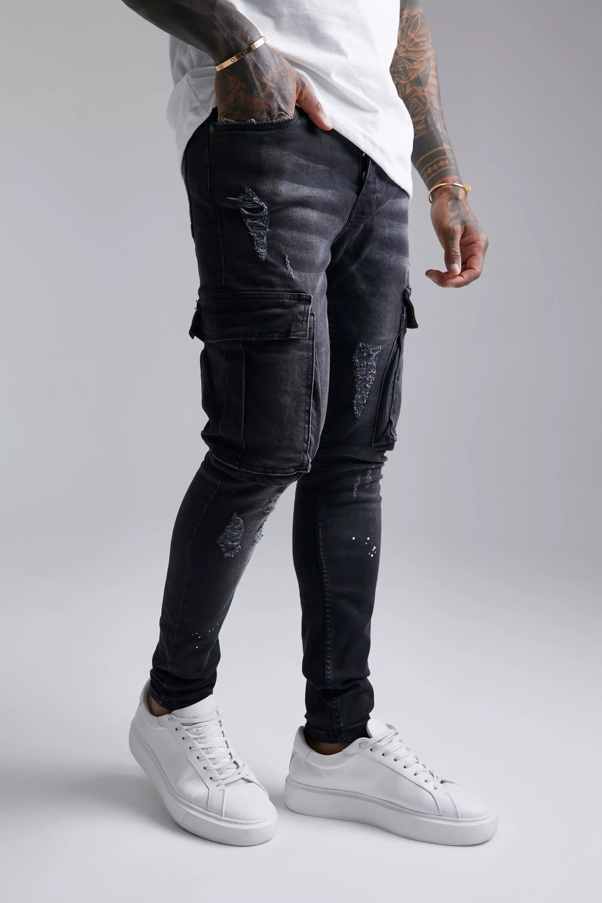 Super skinny cargo 2025 pants mens